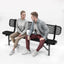 Heavy-Duty Outdoor Bench - Expanded Metal - 6ft - Inground - With Back - Black