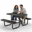 Metal Picnic Table - Rectangle Punched Metal - 4ft - Black - ADA Compliant