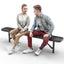 Heavy-Duty Outdoor Bench - Expanded Metal - 6ft - Inground - No Back - Black
