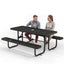 Metal Picnic Table - Rectangle Expanded Metal - 6ft - Black