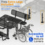 Metal Picnic Table - Square Expanded Metal - 46 in - Black - With Backrest
