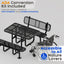 Metal Picnic Table - Rectangle Expanded Metal - 4ft - Black - Backrest - ADA Compliant