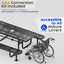 Metal Picnic Table - Rectangle Punched Metal - 8ft - Black