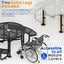 Metal Picnic Table - Round Punched Metal - 46 in - Black