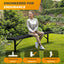 Heavy-Duty Outdoor Bench - Expanded Metal - 8ft - Inground - Black
