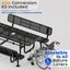 Metal Picnic Table - Rectangle Expanded Metal - 6ft - Black - With Backrest