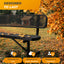 Heavy-Duty Outdoor Bench - Expanded Metal - 4ft - Portable - Black - With Backrest