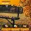 Heavy-Duty Outdoor Bench - Expanded Metal - 6ft - Inground - With Back - Black