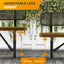Heavy-Duty Outdoor Bench - Expanded Metal - 4ft - Inground - Black - With Backrest