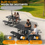 Metal Picnic Table - Rectangle Punched Metal - 4ft - Black - ADA Compliant