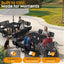 Metal Picnic Table - Square Expanded Metal - 46 in - Black - With Backrest