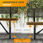 Heavy-Duty Outdoor Bench - Expanded Metal - 6ft - Inground - With Back - Black