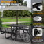Metal Picnic Table - Rectangle Expanded Metal - 4ft - Black - Backrest - ADA Compliant