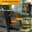 Heavy-Duty Outdoor Bench - Expanded Metal - 8ft - Portable - Black - With Backrest