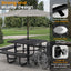 Metal Picnic Table - Square Expanded Metal - 46 in - Black