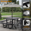 Metal Picnic Table - Square Punched Metal - 46 in - Black