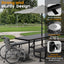 Metal Picnic Table - Rectangle Punched Metal - 8ft - Black