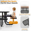 Metal Picnic Table - Square Punched Metal - 46 in - Black