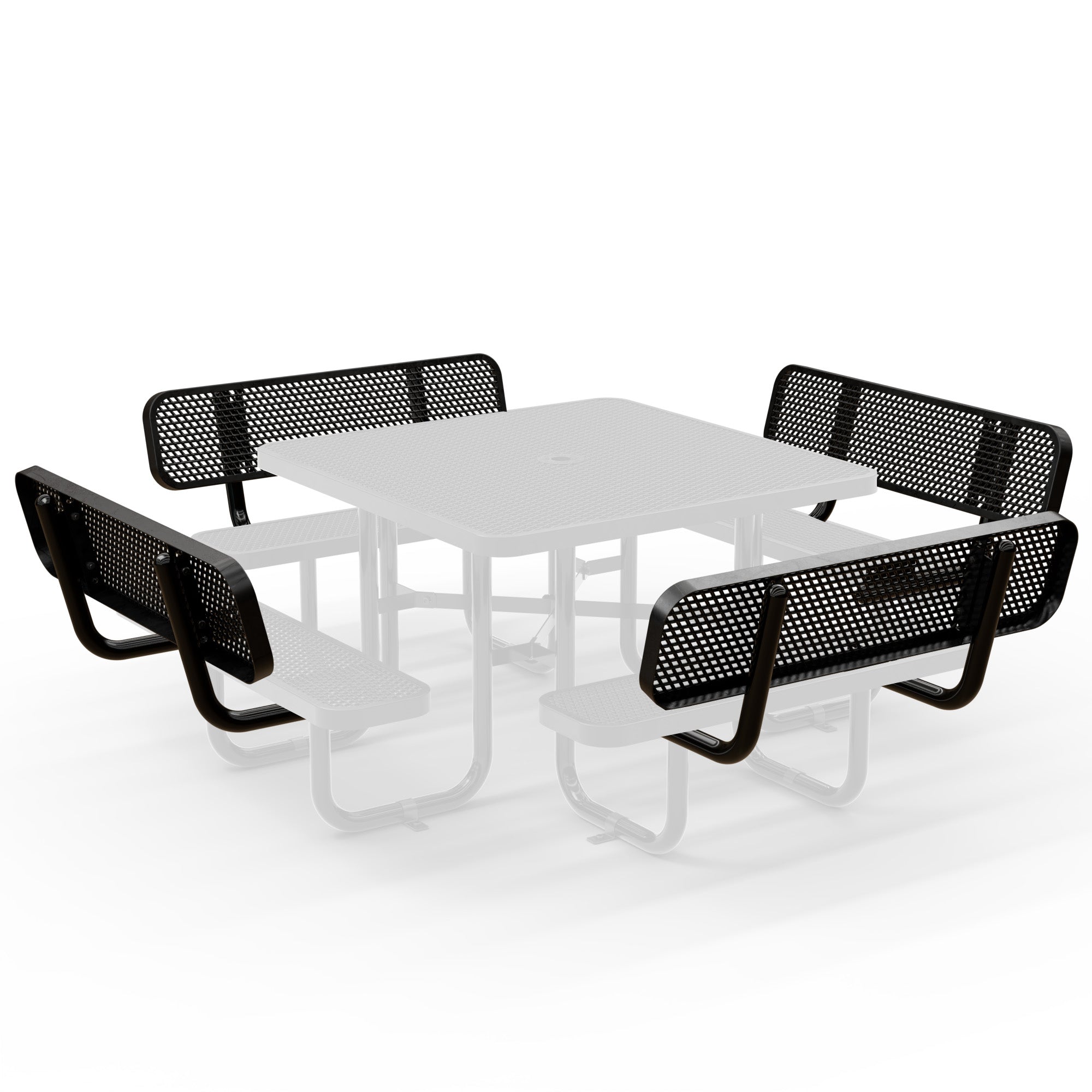 Backrests For Square Picnic Tables - 46in - Black - 4 pcs – OUTTANS