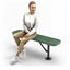 Heavy-Duty Outdoor Bench - Expanded Metal - 4ft - Surface - Green - No Back