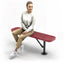 Heavy-Duty Outdoor Bench - Expanded Metal - 4ft - Surface - Red - No Back