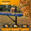 Heavy-Duty Outdoor Bench - Expanded Metal - 4ft - Inground - Blue - No Back