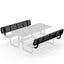 Backrests For Rectangular Picnic Tables - 6ft - Black - 2 pcs