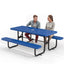 Metal Picnic Table - Rectangle Punched Metal - 6ft - Blue