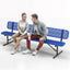Heavy-Duty Outdoor Bench - Expanded Metal - 8ft - Portable - Blue - With Backrest