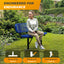 Heavy-Duty Outdoor Bench - Expanded Metal - 4ft - Surface - Blue - With Backrest