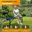 Heavy-Duty Outdoor Bench - Expanded Metal - 6ft - Surface - No Back - Blue