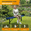 Heavy-Duty Outdoor Bench - Expanded Metal - 6ft - Inground - No Back - Blue