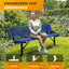 Heavy-Duty Outdoor Bench - Expanded Metal - 8ft - Surface - Blue - With Backrest