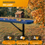 Heavy-Duty Outdoor Bench - Expanded Metal - 8ft - Inground - Blue