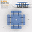 Metal Picnic Table - Square Punched Metal - 46 in - Blue