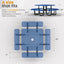 Metal Picnic Table - Square Expanded Metal - 46 in - Blue