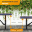 Heavy-Duty Outdoor Bench - Expanded Metal - 8ft - Inground - Blue