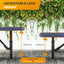 Heavy-Duty Outdoor Bench - Expanded Metal - 6ft - Inground - No Back - Blue