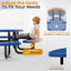 Kids Picnic Table - Round Expanded Metal - 38 in - Blue