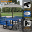 Metal Picnic Table - Square Expanded Metal - 46 in - Blue - With Backrest