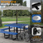 Metal Picnic Table - Square Expanded Metal - 46 in - Blue