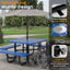 Metal Picnic Table - Square Punched Metal - 46 in - Blue