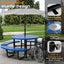 Metal Picnic Table - Round Punched Metal - 46 in - Blue