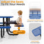 Metal Picnic Table - Square Punched Metal - 46 in - Blue