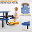 Metal Picnic Table - Round Punched Metal - 46 in - Blue
