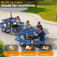 Metal Picnic Table - Square Expanded Metal - 38 in - Blue