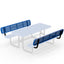 Backrests For Rectangular Picnic Tables - 6ft - Blue - 2 pcs