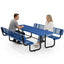 Metal Picnic Table - Rectangle Expanded Metal - 8ft - Blue - ADA Compliant