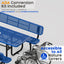 Metal Picnic Table - Rectangle Expanded Metal - 8ft - Blue - ADA Compliant