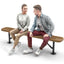 Heavy-Duty Outdoor Bench - Expanded Metal - 6ft - Surface - No Back - Brown